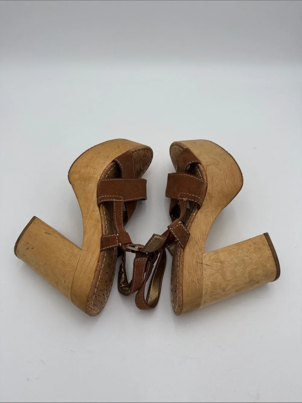 Sam Edelman Brown Suede Platform Sandals - Women 9.5M chunky Y2K gothic retro